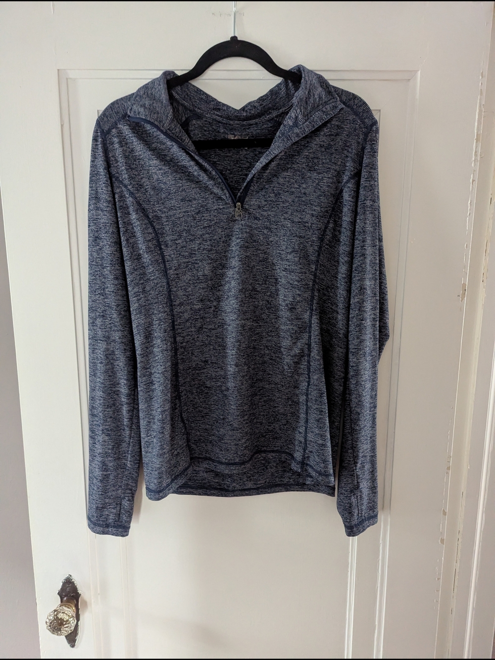 Heathered Navy Quarter-Zip Performance Sweater